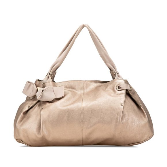 Salvatore Ferragamo Vara Ribbon Tote Bag in Gold Leather for Women - Picture 1 of 12